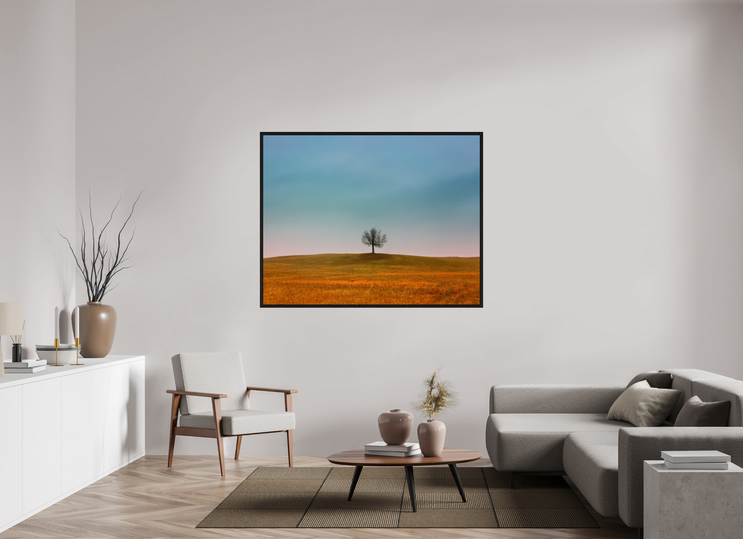 60.2 x 47″, Floater Frame Tree Outside of Baldwin