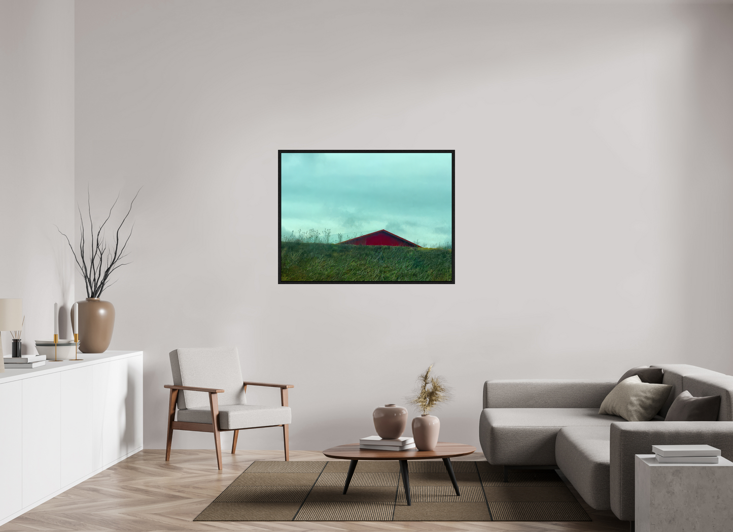 48 x 36″, Floater Frame Tip of the Red Barn