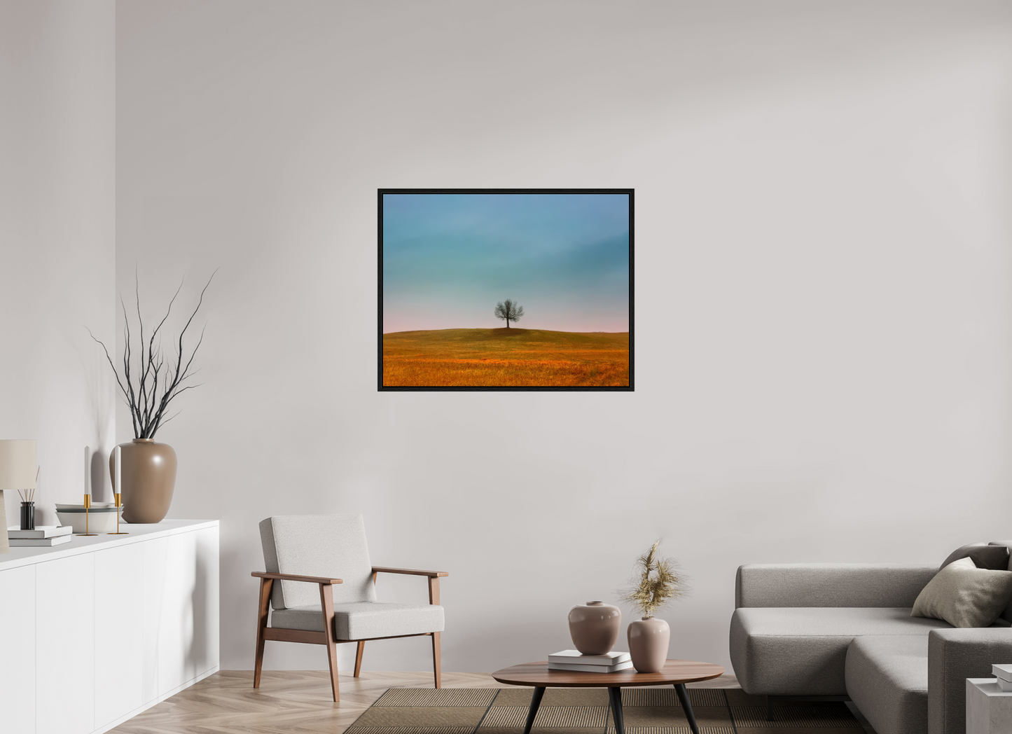 39.7 x 31″, Floater Frame Tree Outside of Baldwin