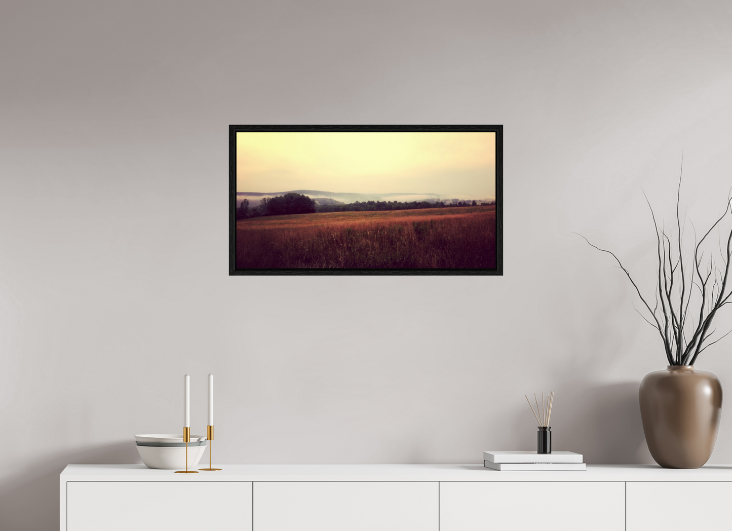 30.5 x 16″, Floater Frame Morning Meadow