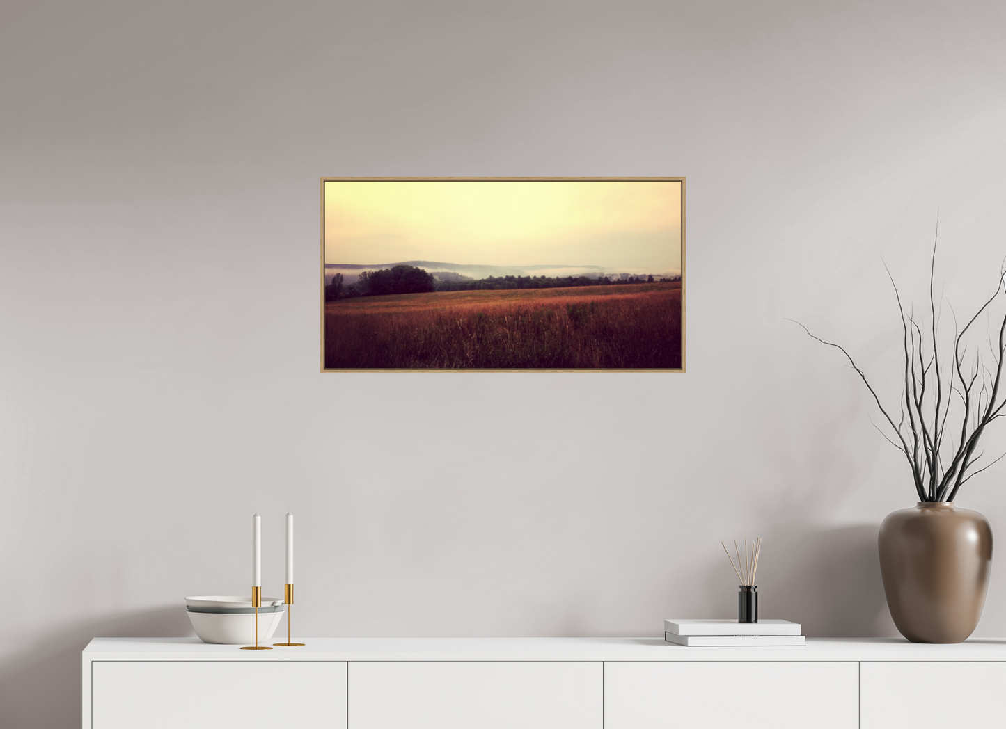 30.5 x 16″, slim wooden Morning Meadow