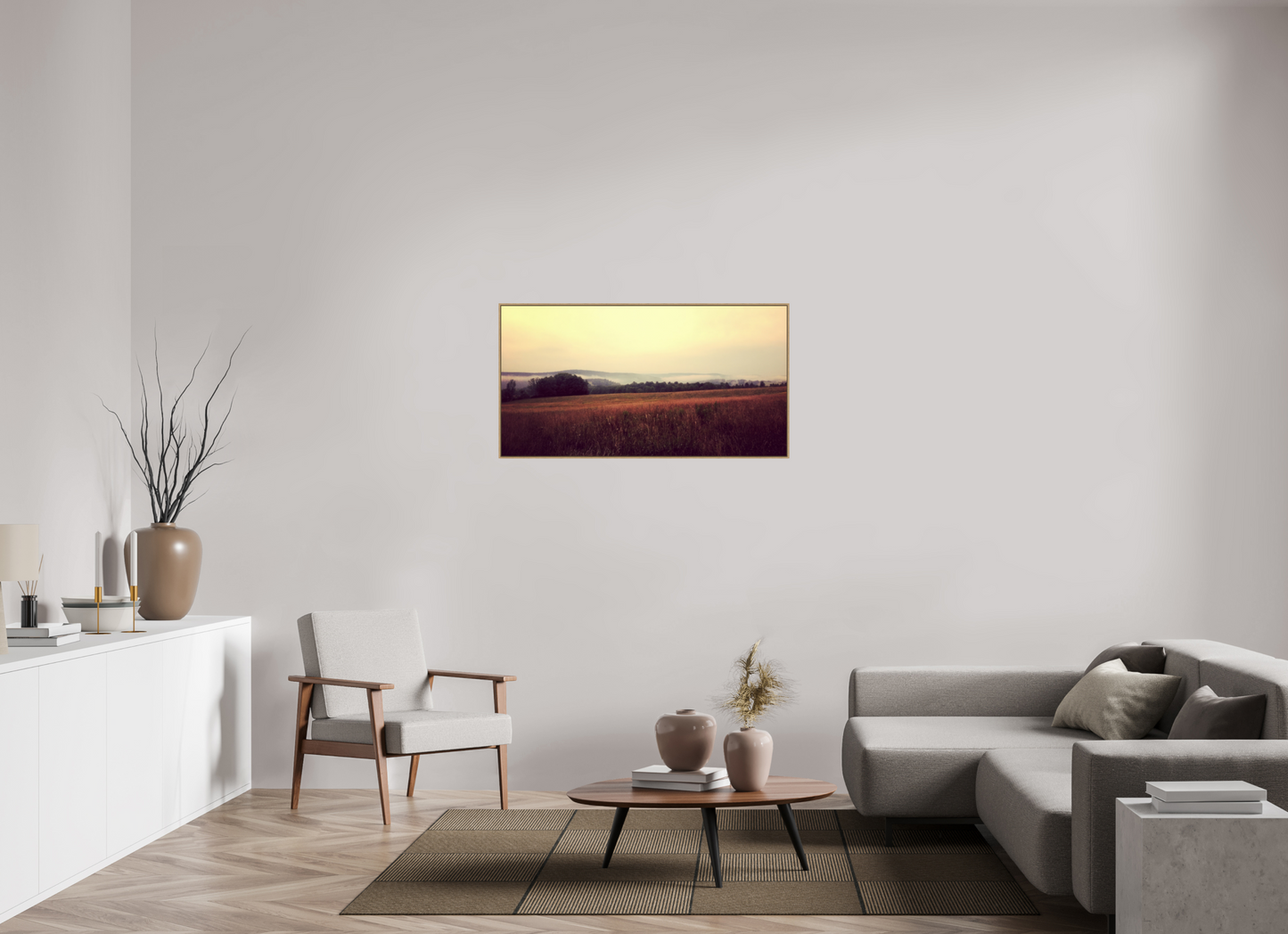 45.7 x 24″, slim wooden Morning Meadow