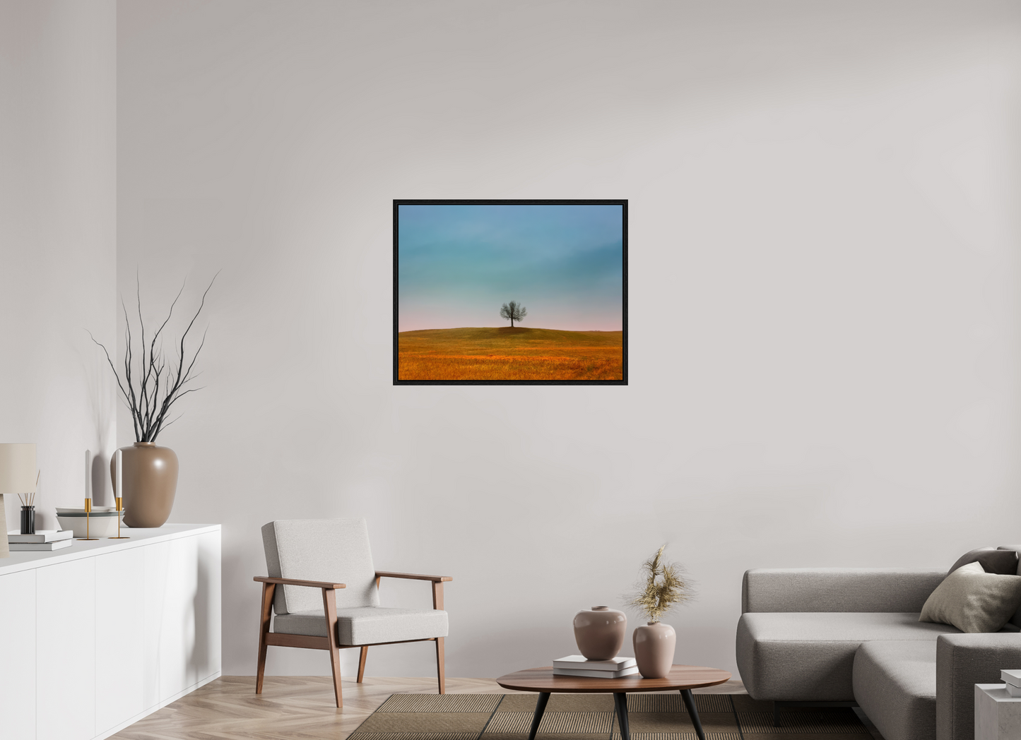 35.8 x 28″, Floater Frame Tree Outside of Baldwin