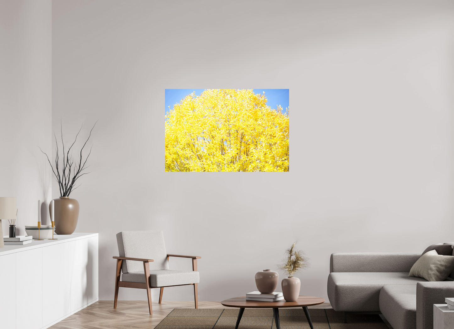 45 x 30″, Photo Print On Fuji Crystal DP II Spring Yellow Tree