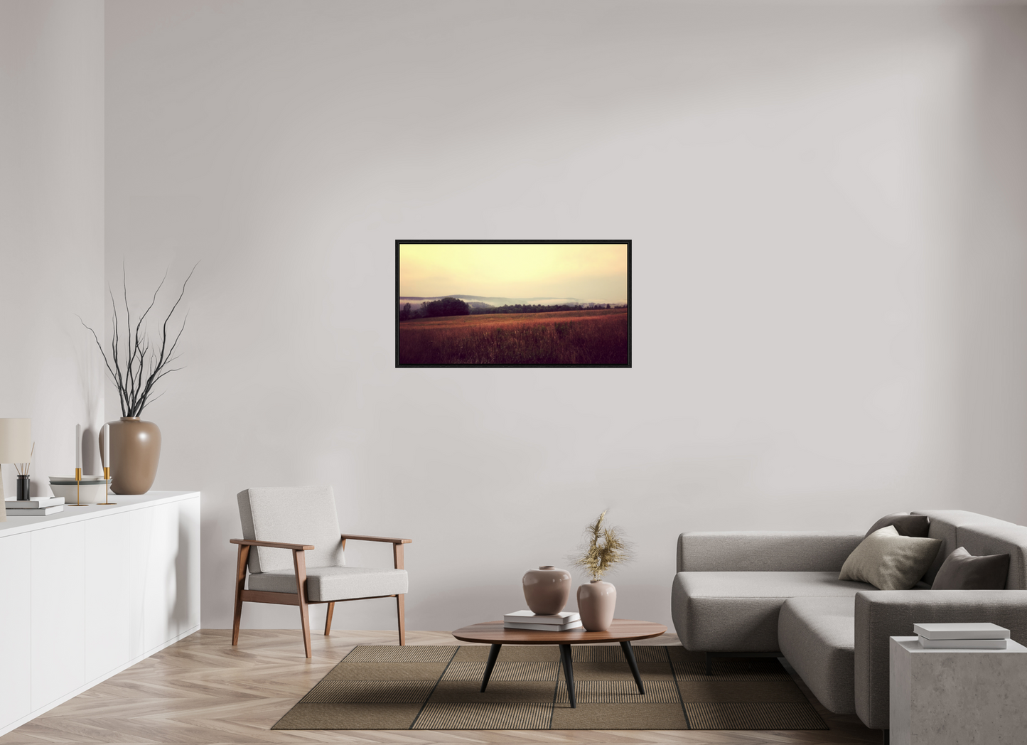 45.7 x 24″, Floater Frame Morning Meadow
