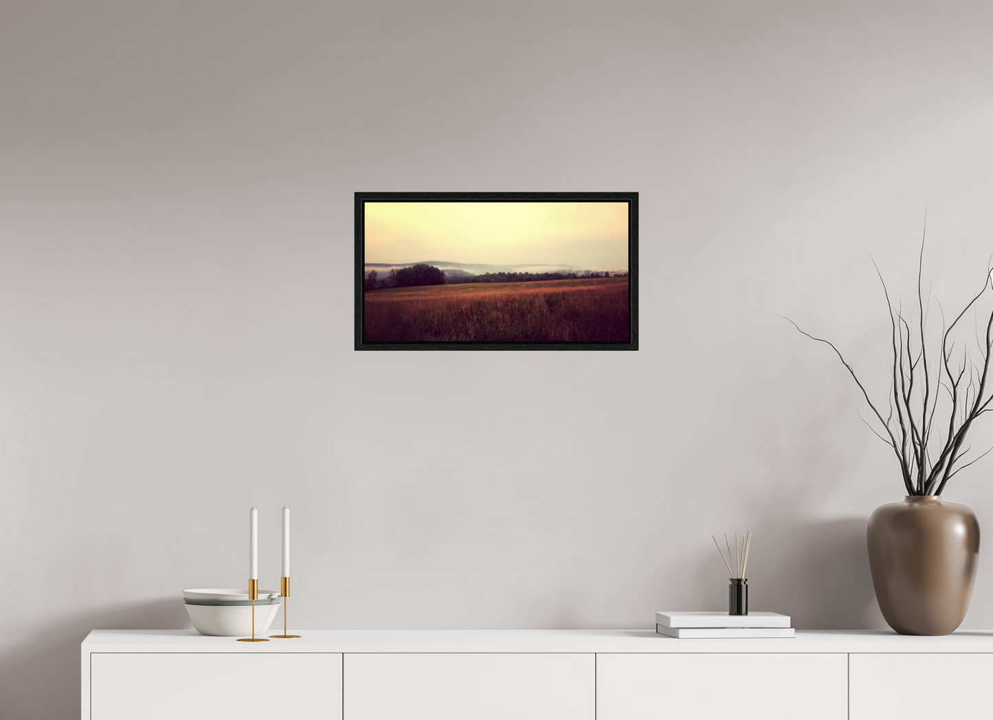 22.9 x 12″, Floater Frame Morning Meadow