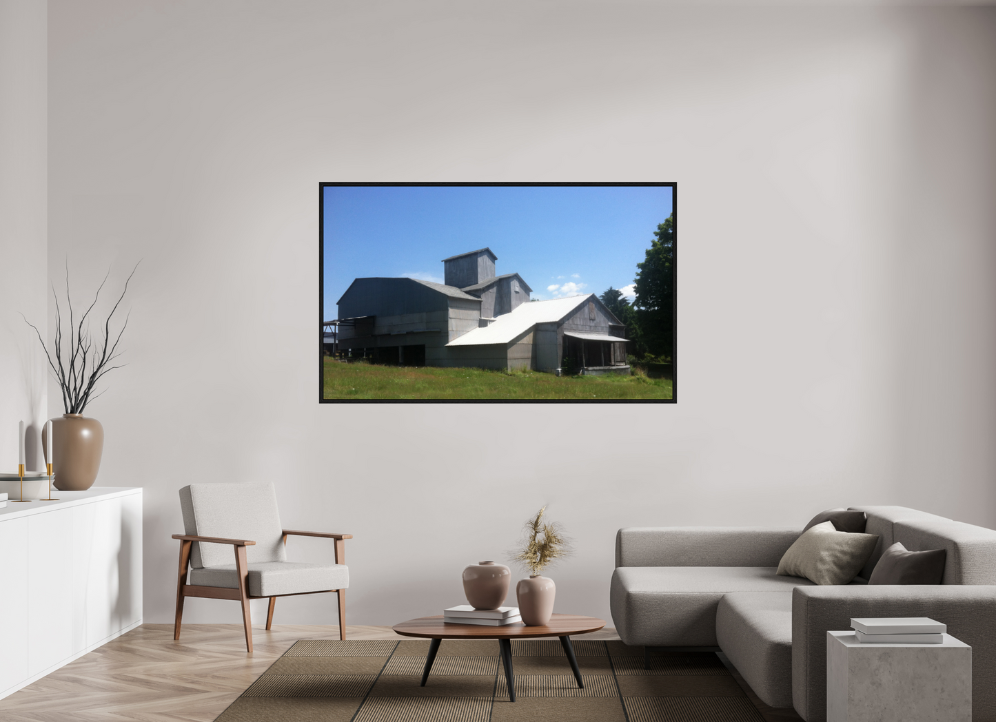 70.5 x 43″, Floater Frame Mills Architect
