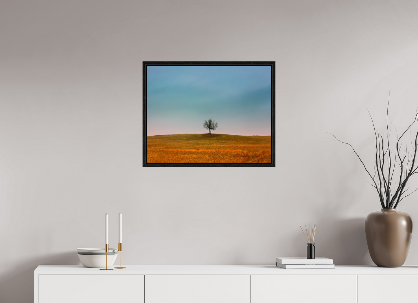 25.6 x 20″, Floater Frame Tree Outside of Baldwin