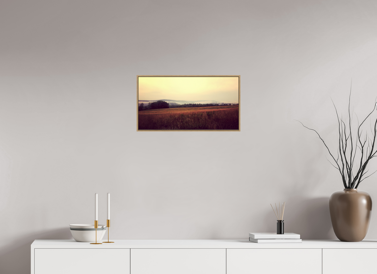 22.9 x 12″, slim wooden Morning Meadow