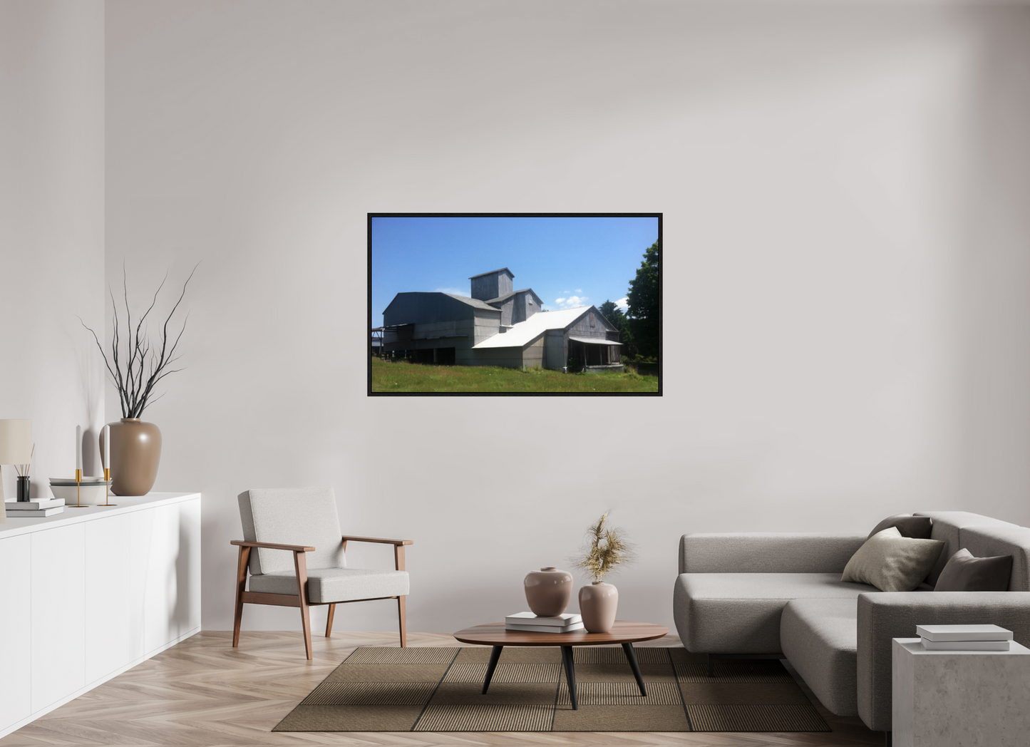 57.4 x 35″, Floater Frame Mills Architect